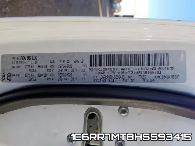 1C6RR7MT8HS593415 фото 2