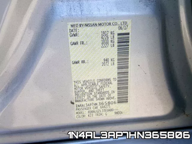 1N4AL3AP7HN365806 фото 2