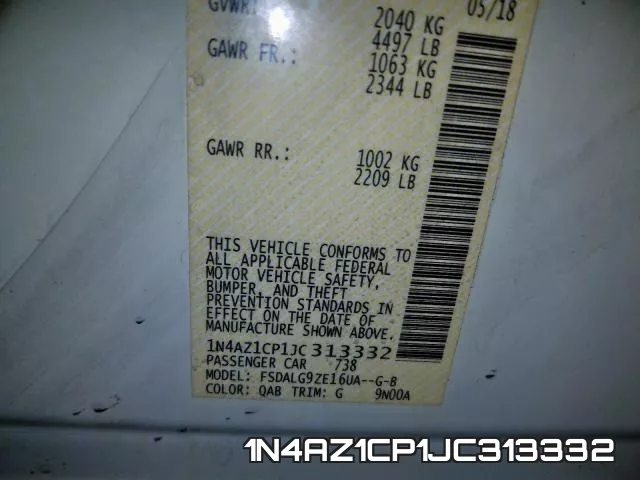 1N4AZ1CP1JC313332 фото 2