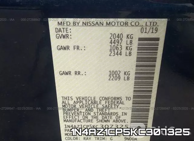 1N4AZ1CP5KC307325 фото 6