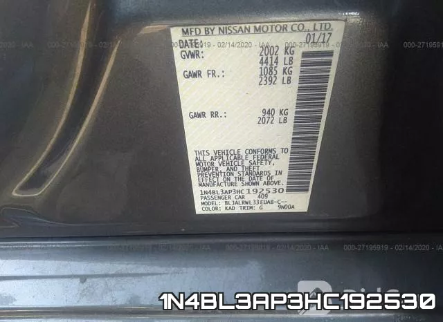 1N4BL3AP3HC192530 фото 10
