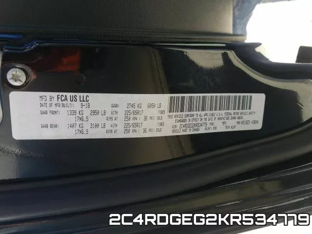 2C4RDGEG2KR534779 фото 2