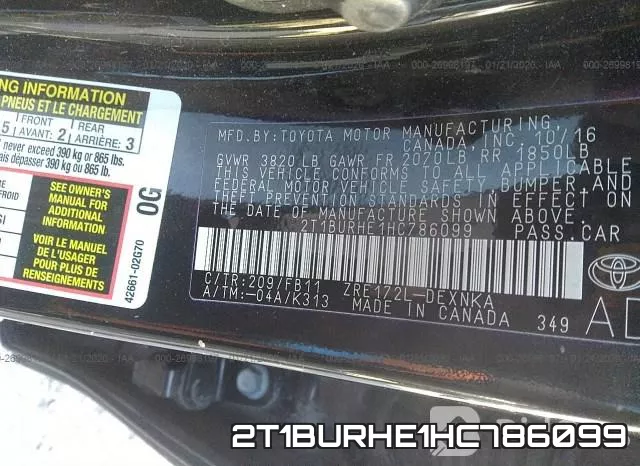 2T1BURHE1HC786099 фото 7