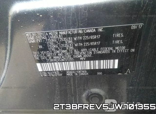 2T3BFREV5JW701355 фото 4