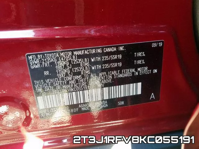 2T3J1RFV8KC055191 фото 2