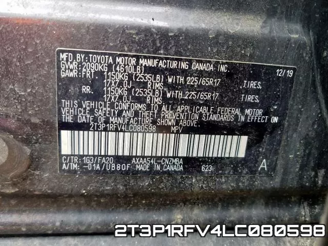 2T3P1RFV4LC080598 фото 2