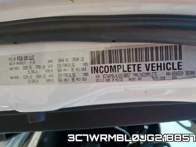 3C7WRMBL0JG218857 фото 2