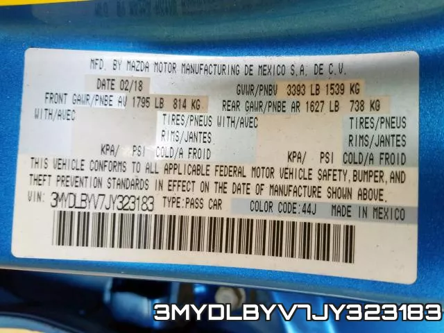 3MYDLBYV7JY323183 фото 2