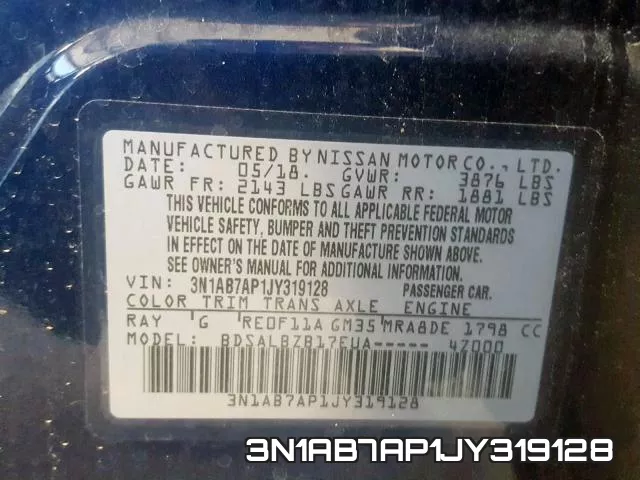 3N1AB7AP1JY319128 фото 2