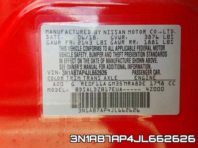 3N1AB7AP4JL662626 фото 2