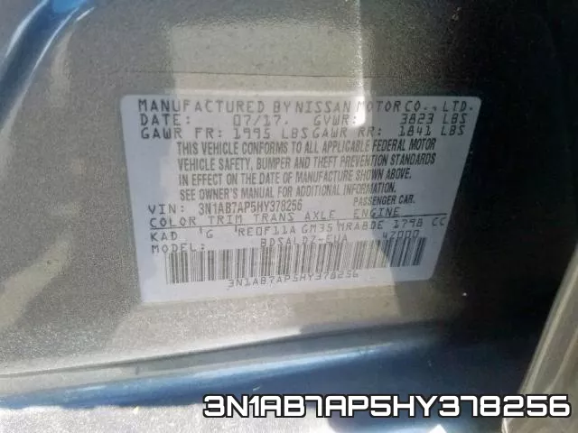3N1AB7AP5HY378256 фото 2