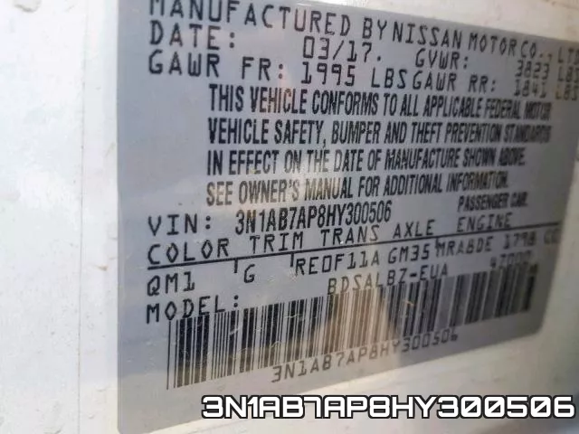 3N1AB7AP8HY300506 фото 2