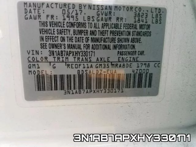 3N1AB7APXHY330171 фото 2