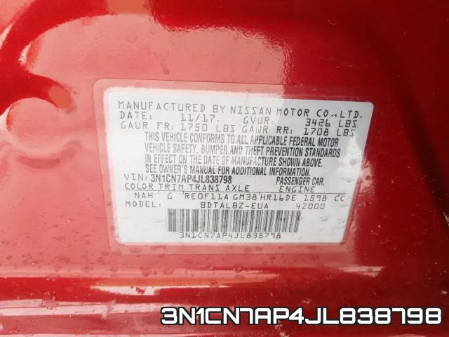 3N1CN7AP4JL838798 фото 2