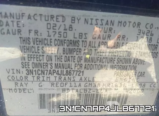 3N1CN7AP4JL867721 фото 10