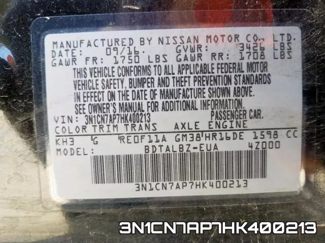 3N1CN7AP7HK400213 фото 2