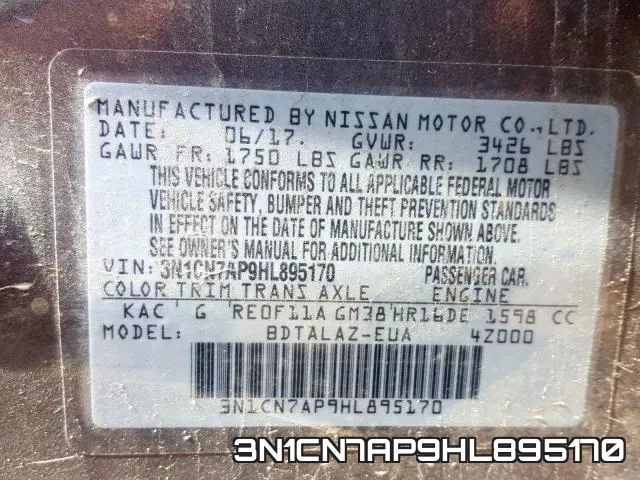 3N1CN7AP9HL895170 фото 2