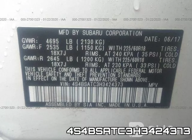 4S4BSATC3H3424373 фото 6