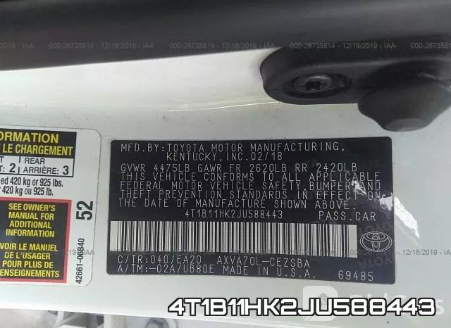4T1B11HK2JU588443 фото 4