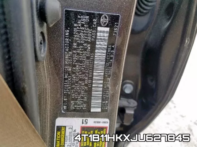 4T1B11HKXJU627845 фото 2