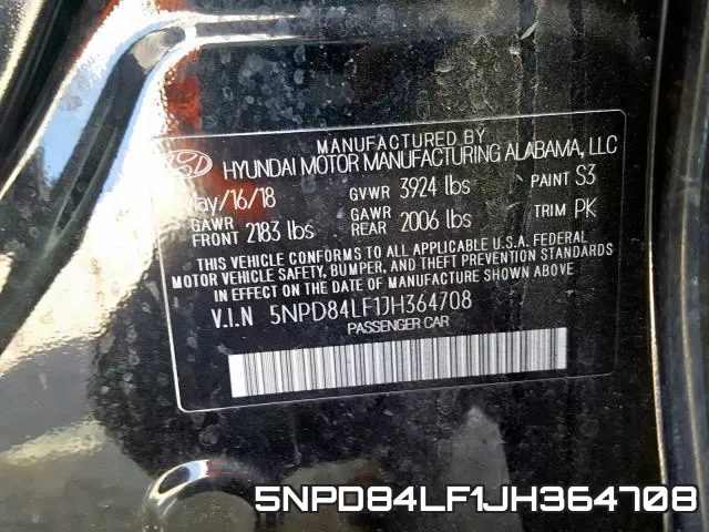 5NPD84LF1JH364708 фото 2