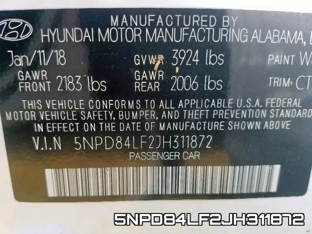 5NPD84LF2JH311872 фото 2