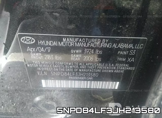 5NPD84LF3JH213580 фото 10