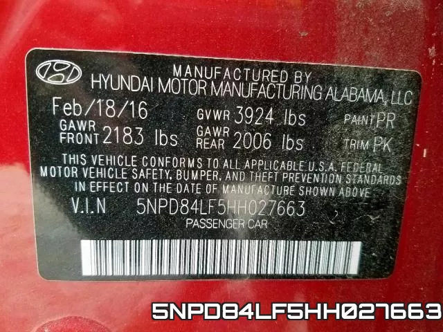 5NPD84LF5HH027663 фото 2