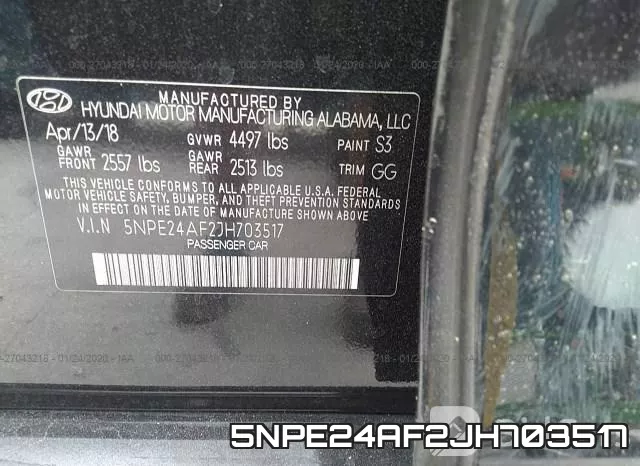 5NPE24AF2JH703517 фото 10