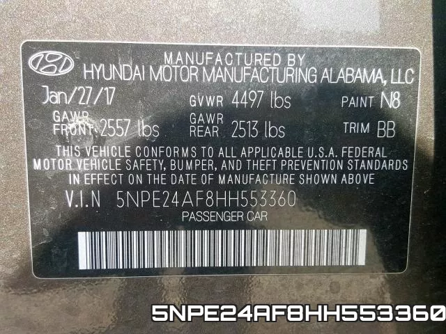 5NPE24AF8HH553360 фото 2