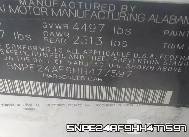 5NPE24AF9HH477597 фото 7