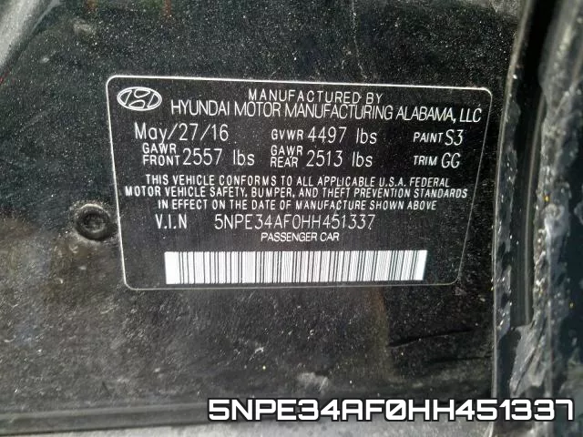 5NPE34AF0HH451337 фото 2