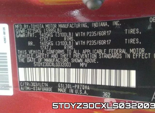 5TDYZ3DCXLS032003 фото 5