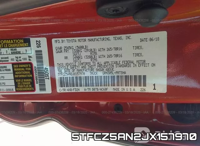 5TFCZ5AN2JX157970 фото 10