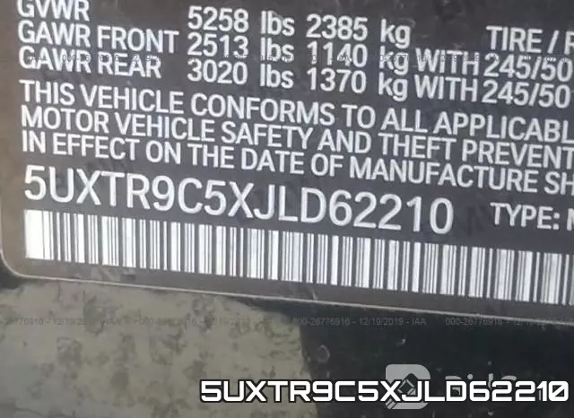 5UXTR9C5XJLD62210 фото 10