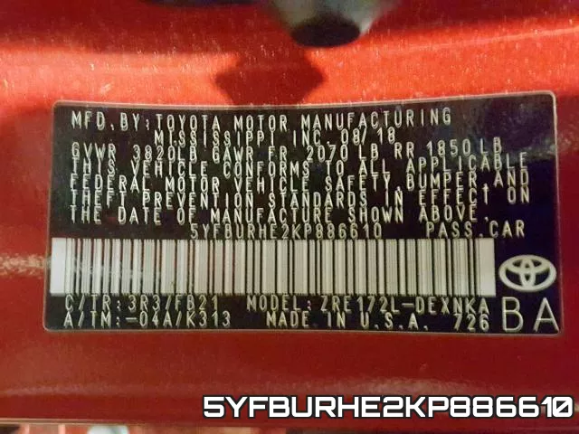 5YFBURHE2KP886610 фото 2