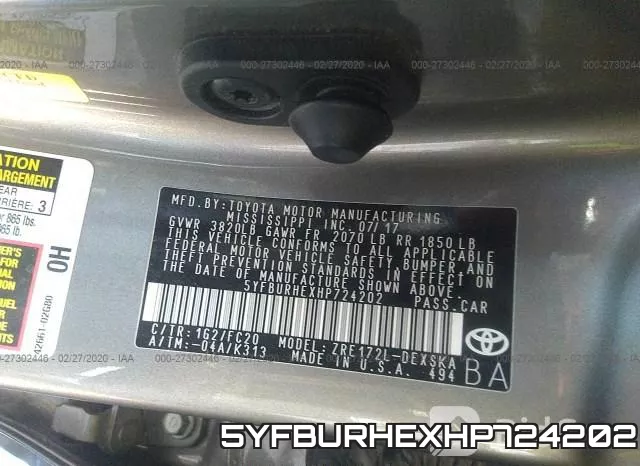 5YFBURHEXHP724202 фото 10