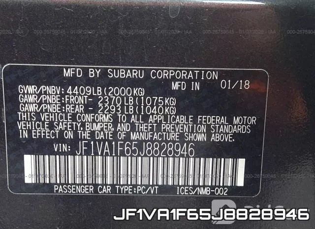 JF1VA1F65J8828946 фото 10