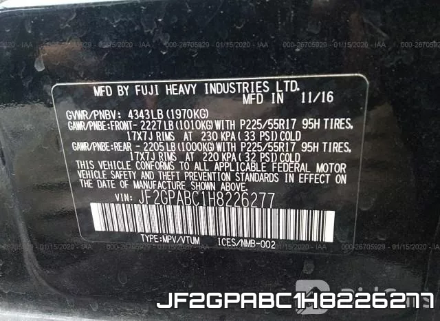 JF2GPABC1H8226277 фото 8