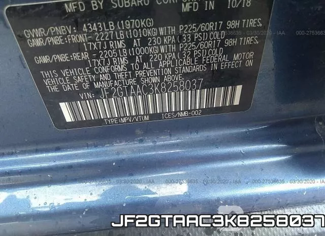 JF2GTAAC3K8258037 фото 8