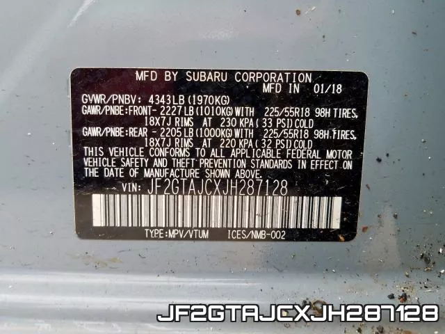 JF2GTAJCXJH287128 фото 2