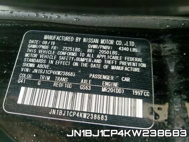 JN1BJ1CP4KW238683 фото 2