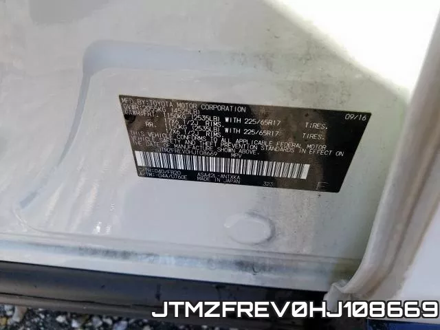 JTMZFREV0HJ108669 фото 2