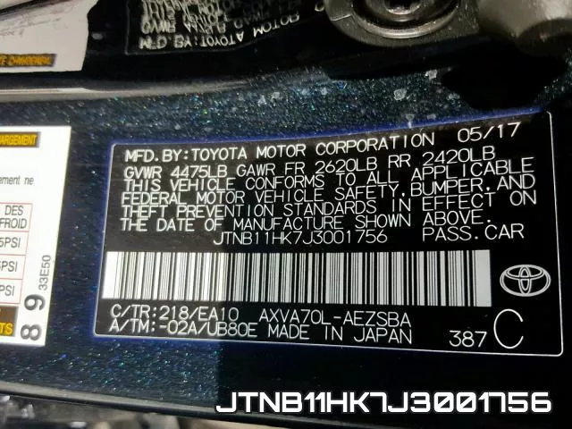 JTNB11HK7J3001756 фото 2
