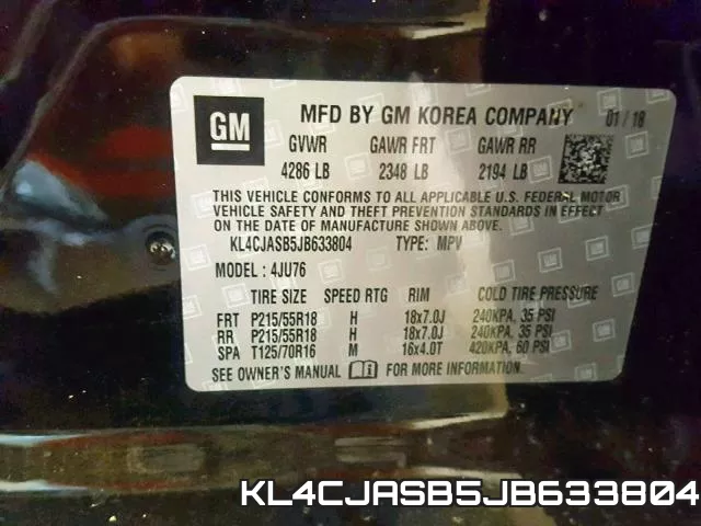KL4CJASB5JB633804 фото 2