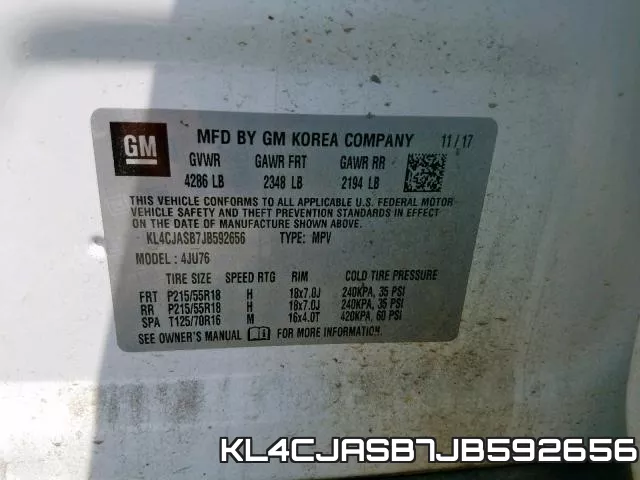 KL4CJASB7JB592656 фото 2