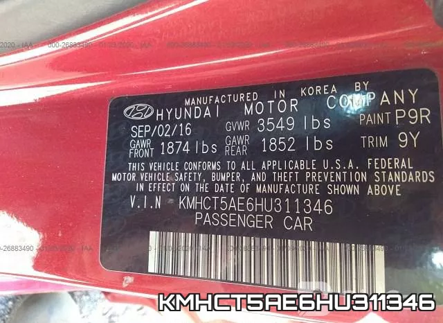 KMHCT5AE6HU311346 фото 5