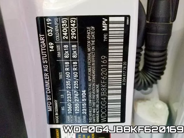 WDC0G4JB8KF620169 фото 2