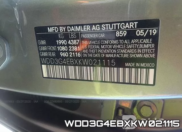 WDD3G4EBXKW021115 фото 10