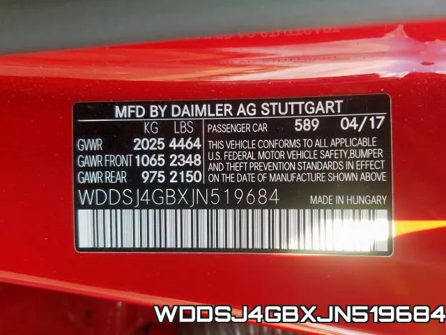 WDDSJ4GBXJN519684 фото 2